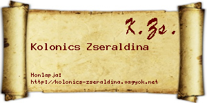 Kolonics Zseraldina névjegykártya